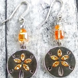 Swarovski Crystal LiteTangerine Sandollar Earrings